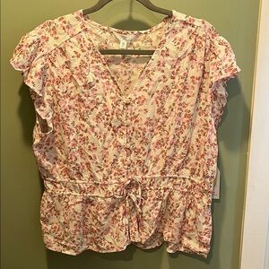 H&M Pink Floral Blouse